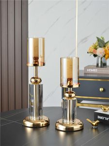 Candle Holders Metal Home Holder Glass Vintage Gold Luxury Table Post Center Countertop Wedding Decorations