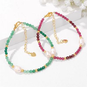 Link pulseiras 3mm facetado zircão cristal contas corrente para mulheres menina natural pérola charme pulseira temperamento moda jóias presente