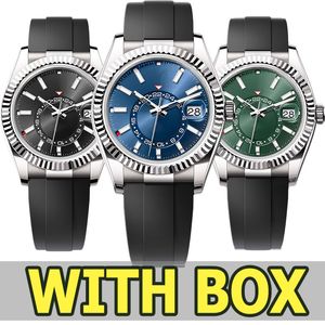 Mens Watch Designer Watches High Quality Luxury Watches Sky Automatic Machinery Movement Watches 904L Full rostfritt stål Lysande vattentät safir med låda