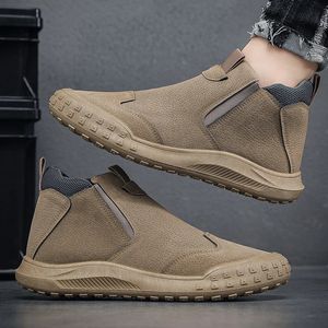 Botas moda homens tornozelo respirável mocassins leves deslizamento em homens sapatos casuais andando tênis antiderrapante tenis masculinos 231130