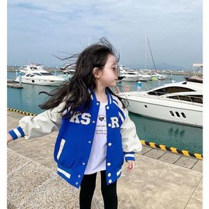 Jackor Spring Blue Baseball Jacket Racing Coat Big Kids Teens Clothes For Teens Girls Boys Cardigan 4 till 10 barn Outwear Coats 231129