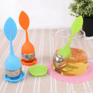 tea infuser Leaf Silicone Infuser with Food Grade make tea bag filter creative Stainless Steel Tea Strainers DHL