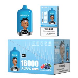 HIFANCY E Cigarettvape 16000 puffs bar engångsvapspenna puff 15k 12000 mesh spole 650mAh uppladdningsbar batteridisplay digital box vaper vagnar