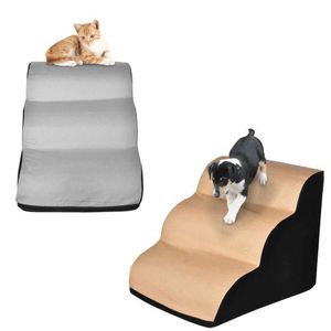Espuma pet cão gato escadas escadas antiderrapante pequena mangueira rampa escada 3 camadas filhote de cachorro gatinho cama sofá passos brinquedo de treinamento h0929277k