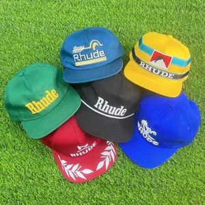 Ball Caps Tide Brand American Truck Hat 2023 MĘŻCZYZNA KOBIETA W tym samym stylu Flat Rhude Baseball Cap Autumn Winter Wysokiej jakości Zielony niebieski niebieski Oopu