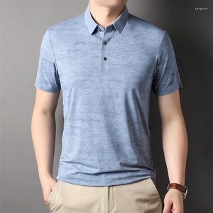 Men's Polos Fashion High End Summer Men's Designer Luxury Shirt Polo Short Sleeve Printed Fresh Sleeves