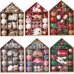 Christmas Decorations 70pcs Christmas Balls Ornament Set Xmas Tree Hanging Pendant Christmas Decoration for Home Year Gift Noel Navidad Natal 231129