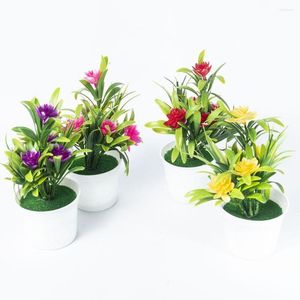 装飾的な花人工植物ボンサイスモールツリーポットホームデコレーションパーティー用品デスク偽の鉢植えの装飾品