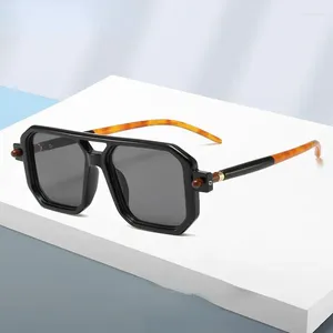 Óculos de sol moda feijão flor perna quadrado duplo feixe quadro retro rua snap commuting sunshade para homens e mulheres