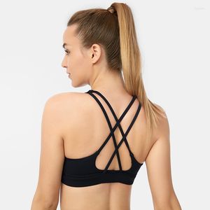 Completo da yoga Reggiseno attivo sportivo sexy Reggiseno incrociato con cinturino incrociato Bralette fitness Intimo donna Allenamento Palestra Top reggiseno Reggiseni femminili Taglie forti