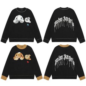 Palm Angels Sweater 2023 Klasik Ayı Baskı Minimalist Mektup Sonbahar/Kış Moda Gündelik Erkek ve Kadınlar Yüksek Kaliteli UNISEX DIT Dış Aşınma Kazak 03