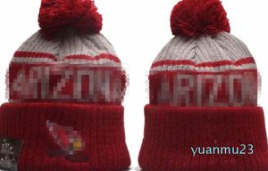 Arizona Beanies Bommelmützen Baseball-BallkappenModedesigner-Eimermütze Grobstrick-Mütze mit Kunstbommel Weihnachten Sport