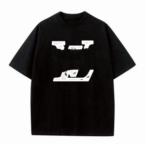 2023 Camiseta masculina Plus e camiseta polo Bolsa personalizada da moda tecido e tingido com textura confortável e macia. Letras graffiti no peito, folgado S-5XL