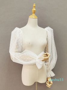 Luvas sem dedos inchados pontos tule remover manga vestido de casamento sem alças com acessórios vestido de festa retro tribunal um par mangas separadas