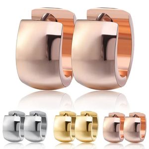 Charm ZORCVENS Rose Gold Color Stainless Steel Hoop Earrings for Women Small Simple Round Circle Ear Rings Accessories 231129