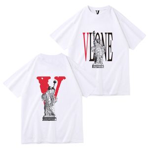 Vlone T Shirt Designer كبير عاكس كبير v أصدقاء الرجال نساء thirts طرف دخان الملاك عشاق فضفاضة فاخرة جودة عالية