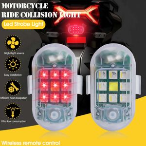 Atualizar controle remoto sem fio led luz estroboscópica para motocicleta carro bicicleta anti-colisão avisar lâmpada indicador de flash luzes à prova dwaterproof água