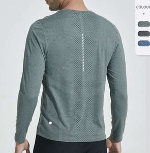 lu Men Yoga Outfit Sports Long Sleeve T-shirt Mens Sport Style Shirts Training Fitness Clothes Elastic Quick Dry Sportwear Top Plus ventilate New style