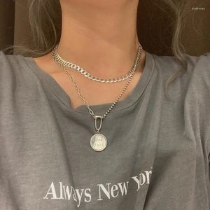 Kedjor S925 Sterling Silver Necklace For Women Korean Goodluck Round Chain Fashion Retro Clavicle Jewelry Wholesale