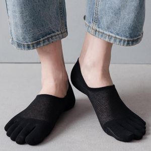 Meias masculinas 1 par Men Men Five Toe Sweat-absoring Spring Summer e Autumn Fashion Boat Sock Male do homem 5 dedo algodão curto