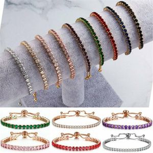 Pulseira de tênis de design clássico Jóias de pulseiras de cristal multicolor