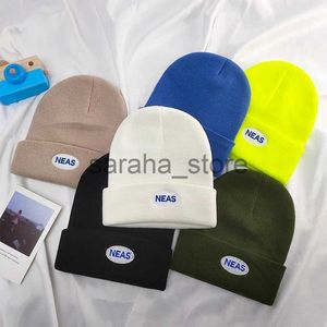 Beanie/Skull Caps Winter Warm Knitted Beanies Caps Round Letters Label Embroidery Hiphop Hats For Male Female Bear Patch Outdoor Sports Hat YD027 J231130