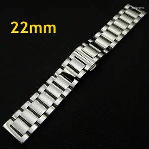Watch Bands Folding Buckle Replacement Silver Stainless Steel Men Solid Link Bracelet Wrist Band Strap 20mm Push Button GD012620