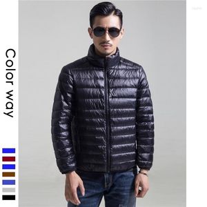 Men's Down Featured Brand Autumn Winter Light Jacket Fashion Hooded Short Large Ultra-thin Lightweight Youth Slim Coat 6XL