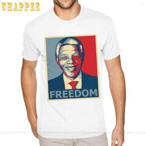 Camisetas masculinas de alta qualidade Nelson Mandela Camisa Men Hope Style Shorve Sleeve Hip Hop Tee para Tshirts de Liberdade Política da África do Sul