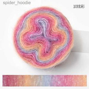 YARN 250m Gradiente colorido bolo de fios de algodão orgânico Fio Diy Fio de fio de mola/verão Salia de crochê shl Linha de renda L231130