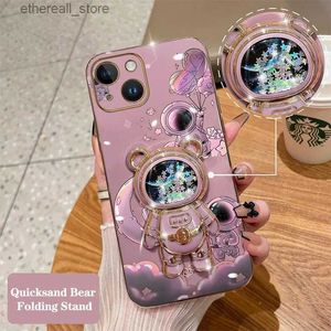 携帯電話のケースQuickssand and Astronaut Plating Phone Holder Case for iPhone 14 13 12 11 PRO MAX MINI XR XS 8 7 6 6S PLUSカバーQ231130