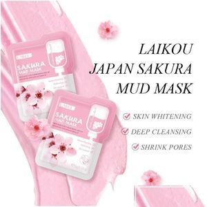 Andra hudvårdsverktyg Andra hudvårdsverktyg Laikou Sakura Mud Ansiktsmask Deep Cleaning Shrink Porer Fuktande Blackhead Face Cream DH0NR