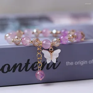 Braccialetti con ciondoli Bracciale in cristallo anime con pendente a farfalla Gioielli di moda alla moda per le donne Bracciale regolabile Bellissimo Natale