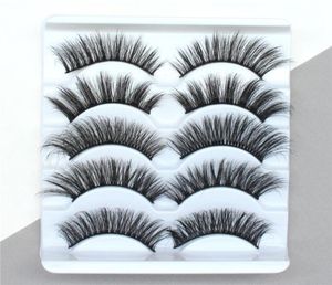 5 par 3d mink hår falska ögonfransar förlängning naturlig volym långa falska ögon fransar buntar wispy kvinnor makeup skönhetsverktyg 3D557393536