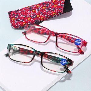 Solglasögon Kvinnor Män PC Frame Anti Blue-Ray Reading Glass med väska mode Presbyopia glasögon långt syn Eginewear Vision Care 10- 40