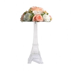 Party Decoration Eiffel Tower Design Flower Rack transparent akrylkakdessertstativ för bröllopsbordets mittstycken