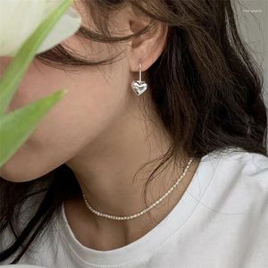 Dingle örhängen söt hjärta silver färg personlighet damer mode unika designtillbehör gåvor till flickvän syster trendiga