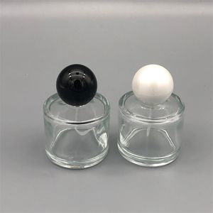 50ML glass perfume bottle cylindrical high-grade perfume bottle round cap cosmetic spray bottles