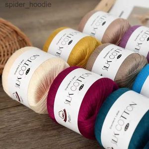 YARN 50G/PC Silk Lace Cotton Crochet Yarn Baby malhado à mão Frea de tricô macio para tricô manual Cross Stitch L231130