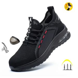 Safety Shoes Work Shoes Hollow Breathable Steel Toe Boots Lightweight Safety Work Shoes Anti-slippery For Men Women Male Work Sneaker 231130