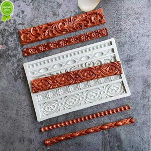 Novo molde de silicone para borda de bolo faça você mesmo decoração de cozimento de bolo corda trançada tira de pérola molde de decoração de bolo t095