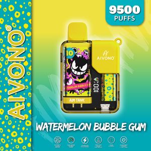 Tek Kullanımlık Vape Orijinal Aivono AIM Tank 9500puffs 18ml örgü bobin kapsül 0% 2% 3% 5% 650mAh Pil Şerefe E CIGS VAPER 9500 Toptan Satış