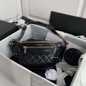 Bolsa de cintura designer de luxo feminina, bolsa de ombro único com diamantes, bolsa crossbody masculina e feminina, bolsa de couro genuíno da moda