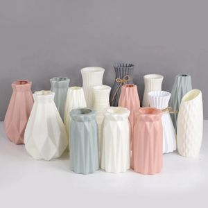 Wazony nordycki wazon kwiatowy imitacja ceramiczna plastikowa garnek domowy salon pulpit