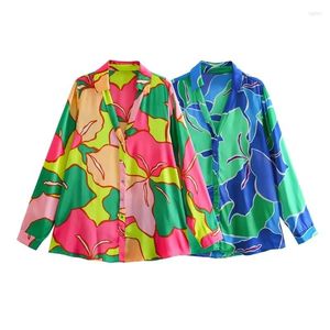 Women's Blouses Spring Summer Long Sleeve Colorful Print Shirt Blouse Women Loose Casual Elegant African Top Clothes