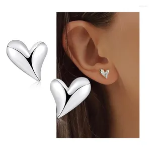 Stud Küpe 1PAIR 925 STERLING Gümüş Kalp Tragus Piercing Vidası Kadın Nişan Yıldönümü Hediyesi Güzel Takı