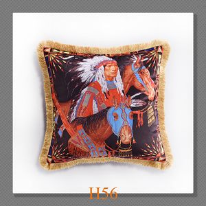 Croker Horse 18x18 pollici Fodera per cuscino da tiro - Fodera per cuscino da divano in pelle PU di design di fascia alta con testa di cavallo senza interno