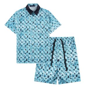 Men's designer sportswears fashionable short sleeveds shirt casual lapel shirt men's sports beach shorts