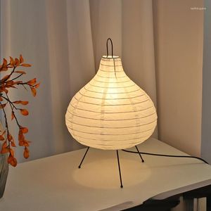 Lampy stołowe vintage ręcznie robione papierowe badanie LED Lampa Lampa salon El sypialnia nocna światło otoczenia dekoracje domu