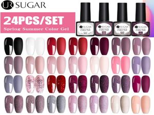 24pcs Gel Nail Polish Set Nude Glitter Semi Permanent UV Led Art Hybrid Varnishes Base Top Coat Nails4152568